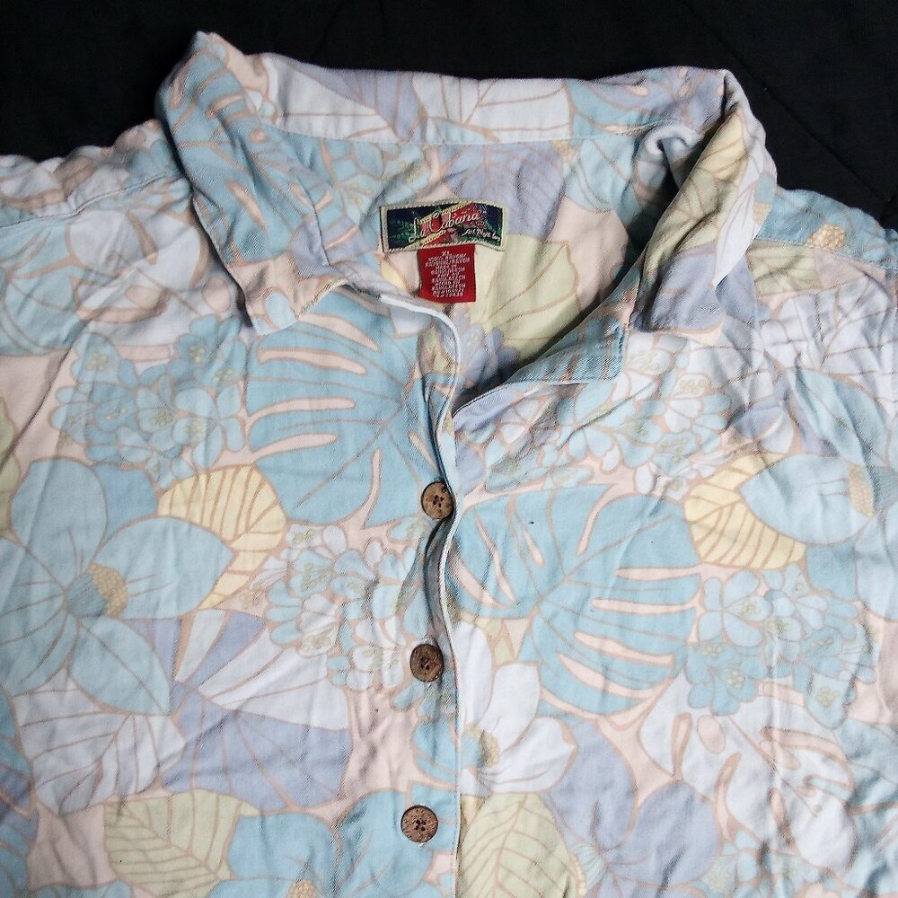 Vintage La Cabana Pastel Floral Hawaiian Shirt Crop Top